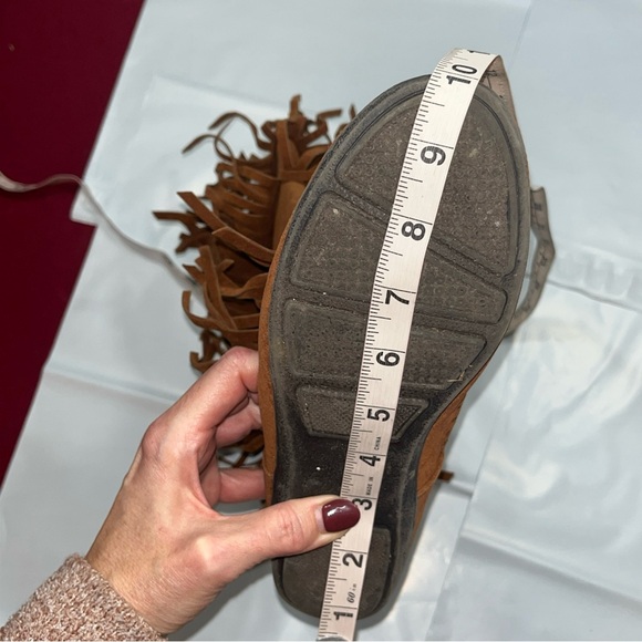 Rampage boho BROWN suede long fringe BOOTS RAM-CAMBRA womens 7M, Moccasin WS1140 - Picture 2 of 16